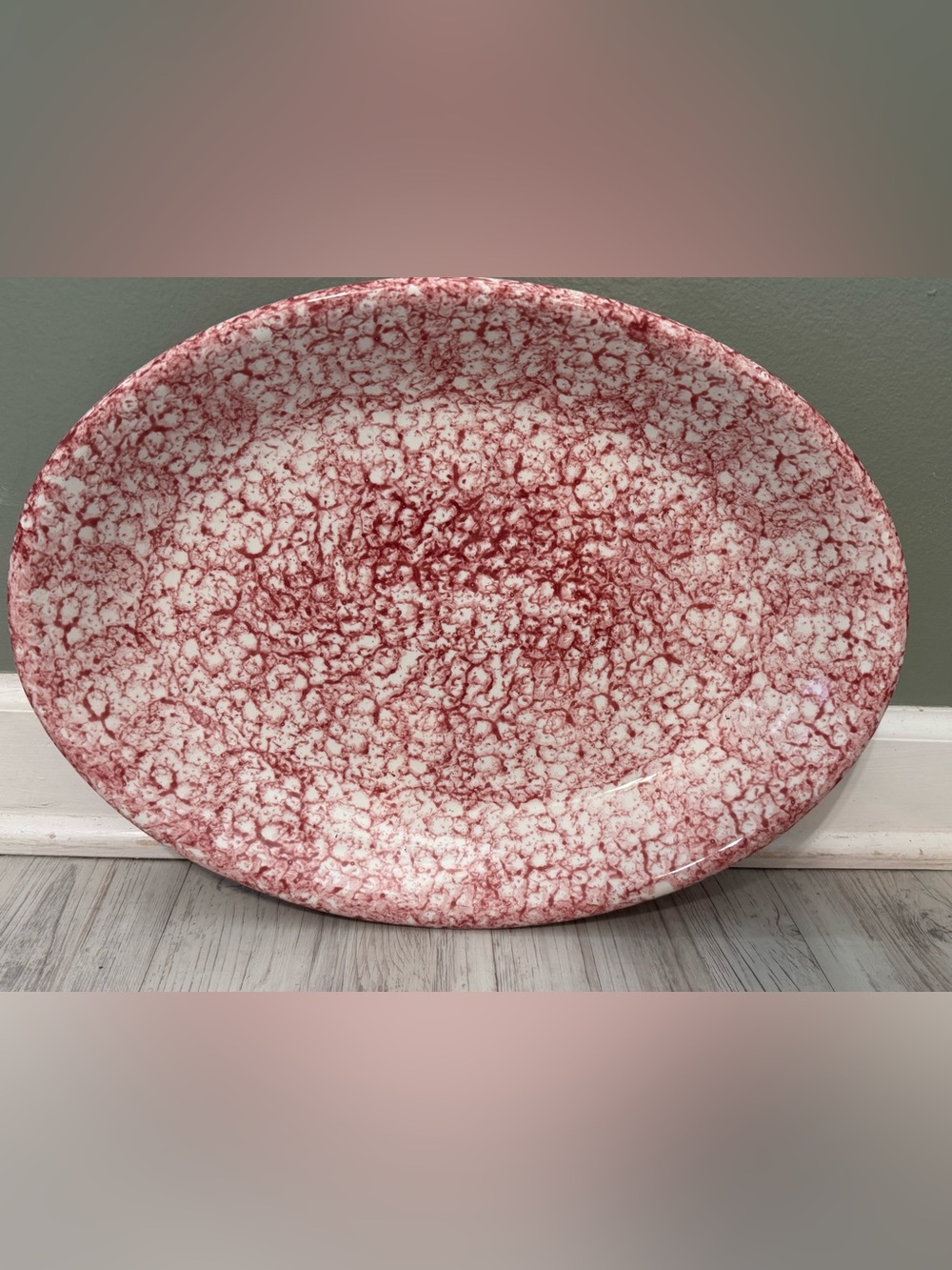 Roma Red and White Splatter Glazed Oval Platter